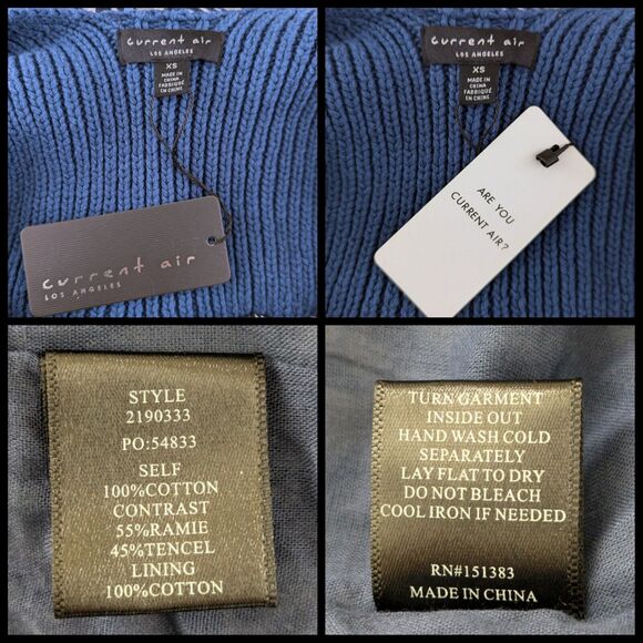 NWT Current Air Halter Neck Tiered Maxi Dress Crochet Blue, Women's Size XS - Picture 10 of 10